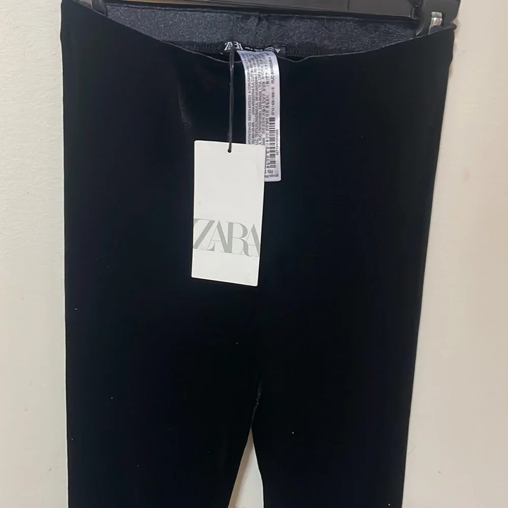 Zara black velvet leggings - Picture 7 of 11